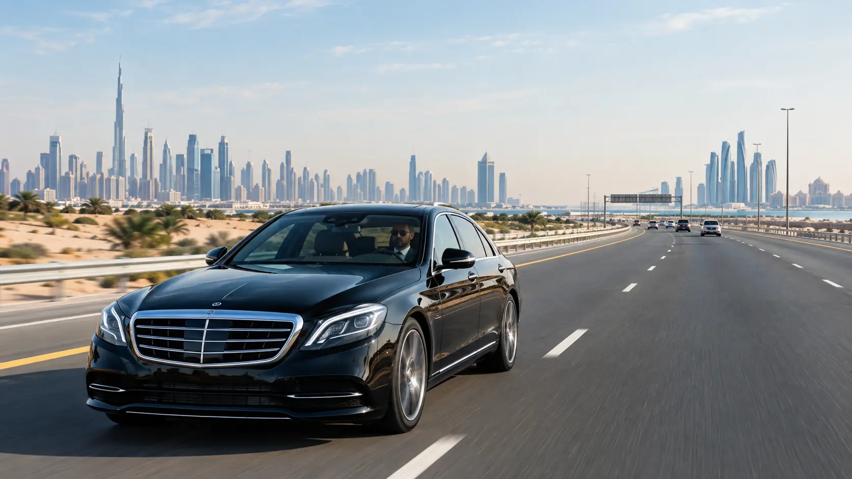 Chauffeur service in Dubai for a pre-booked airport transfer from Dubai International Airport