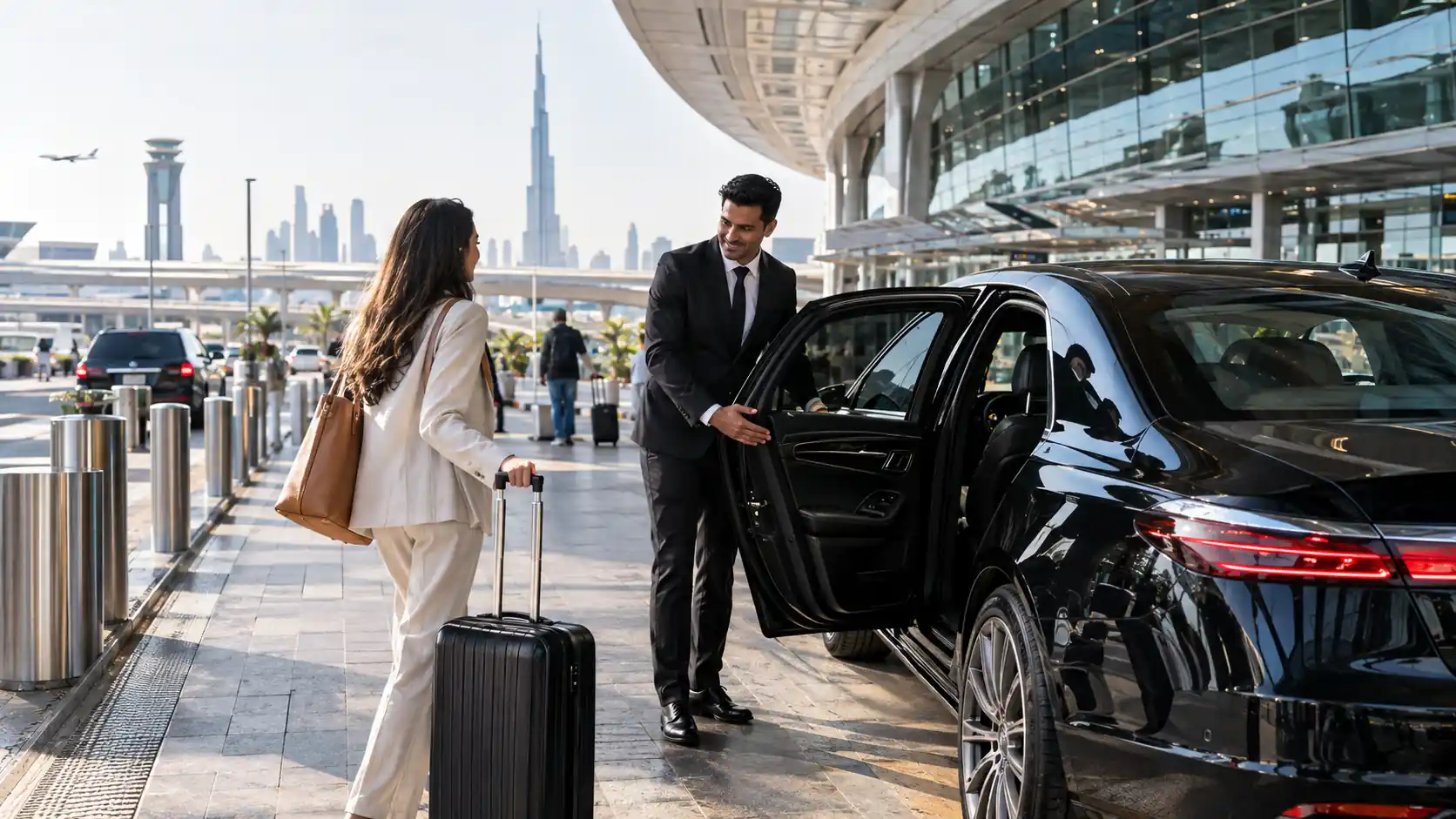 Chauffeur-driven car for a Dubai to Abu Dhabi transfer and business travel in the UAE